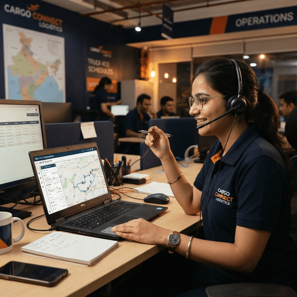 SLLPL control room coordinating a freight booking